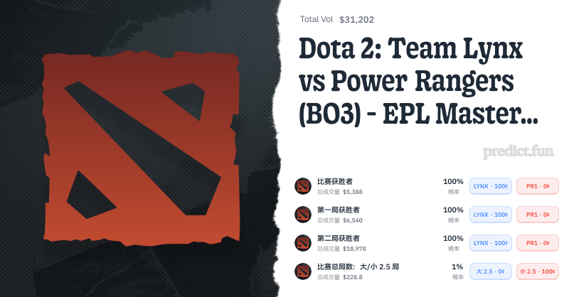 Dota 2: Team Lynx vs Power Rangers (BO3) - EPL Masters A 组 | Predict