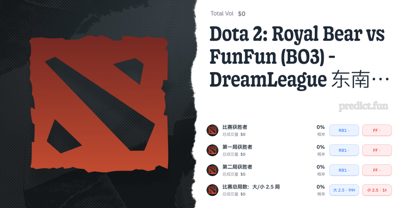Dota 2: Royal Bear vs FunFun (BO3) - DreamLeague 东南亚公开预选赛 1 季后赛 | Predict