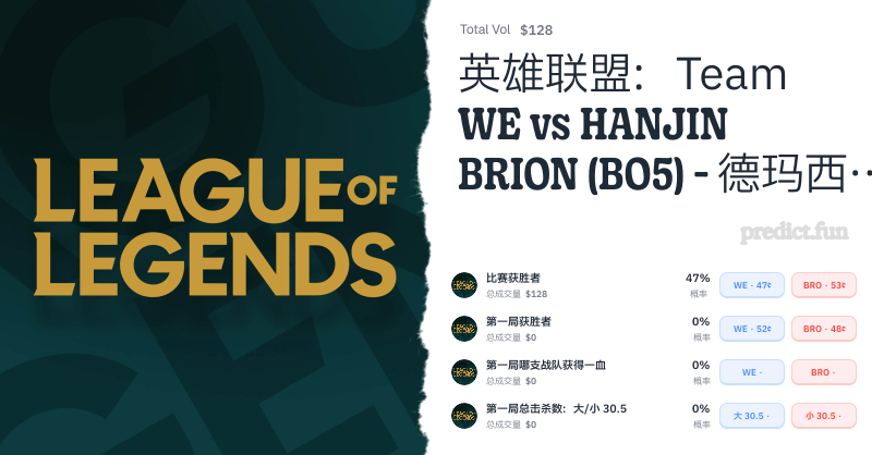 英雄联盟：Team WE vs HANJIN BRION (BO5) - 德玛西亚杯全球邀请赛季后赛 | Predict