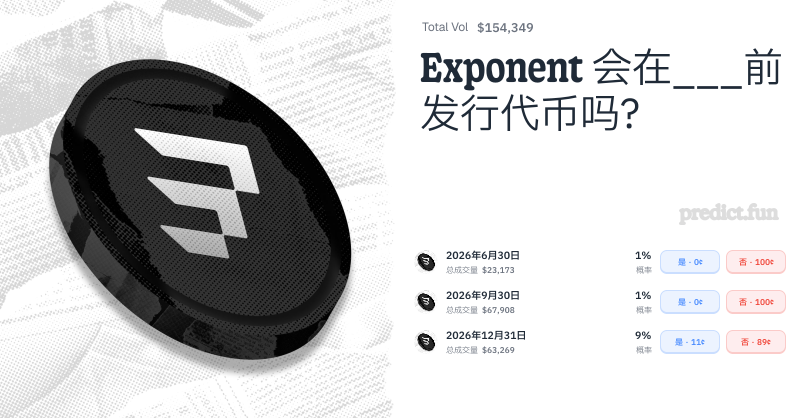 Exponent 会在___前发行代币吗？ | Predict
